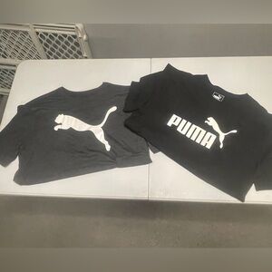 Puma mens M Black and Dark Gray Tees